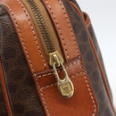 CELINE Macadam Canvas Hand Bag PVC Leather Brown Gold Auth 160202-17