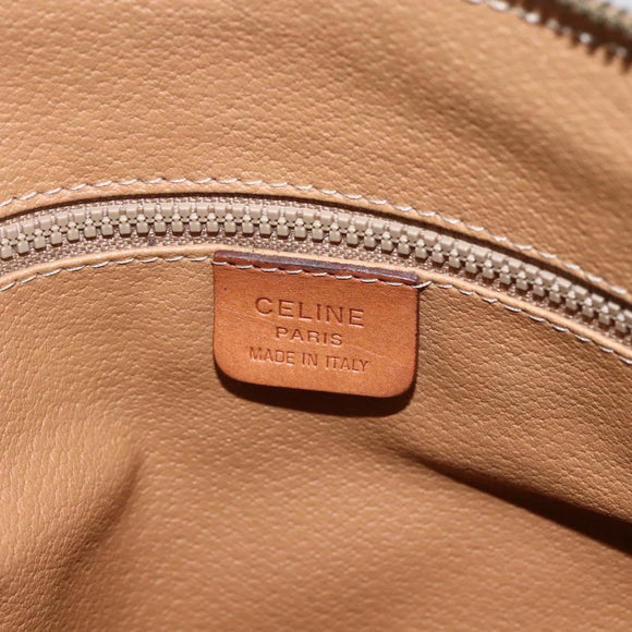 CELINE Macadam Canvas Hand Bag PVC Leather Brown Gold Auth 160202