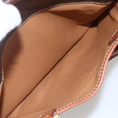 CELINE Macadam Canvas Hand Bag PVC Leather Brown Gold Auth 160202-22