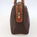 CELINE Macadam Canvas Hand Bag PVC Leather Brown Gold Auth 160202-3