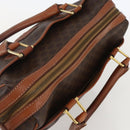 CELINE Macadam Canvas Hand Bag PVC Leather Brown Gold Auth 160202-6