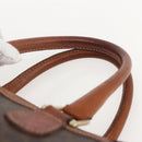 CELINE Macadam Canvas Hand Bag PVC Leather Brown Gold Auth 160202-8