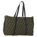 FENDI Zucca Canvas Boston Bag Brown Black Auth 160211-1