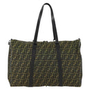 FENDI Zucca Canvas Boston Bag Brown Black Auth 160211-2