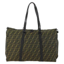 FENDI Zucca Canvas Boston Bag Brown Black Auth 160211-3