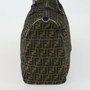 FENDI Zucca Canvas Boston Bag Brown Black Auth 160211-4