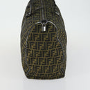 FENDI Zucca Canvas Boston Bag Brown Black Auth 160211-5