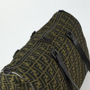 FENDI Zucca Canvas Boston Bag Brown Black Auth 160211-6
