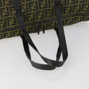 FENDI Zucca Canvas Boston Bag Brown Black Auth 160211-7