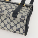 GUCCI GG Supreme Hand Bag PVC Navy Gold 000 093 6089 Auth 160214-9