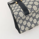 GUCCI GG Supreme Hand Bag PVC Navy Gold 000 093 6089 Auth 160214-16