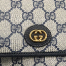 GUCCI GG Supreme Hand Bag PVC Navy Gold 000 093 6089 Auth 160214-17