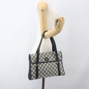 GUCCI GG Supreme Hand Bag PVC Navy Gold 000 093 6089 Auth 160214-24