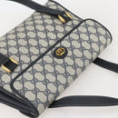 GUCCI GG Supreme Hand Bag PVC Navy Gold 000 093 6089 Auth 160214-6