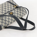GUCCI GG Supreme Hand Bag PVC Navy Gold 000 093 6089 Auth 160214-7