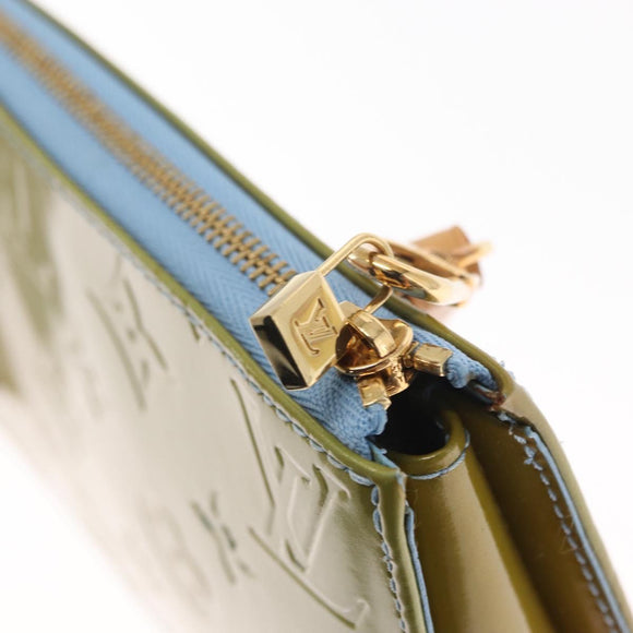 LOUIS VUITTON Monogram Vernis Lexington Pouch Baby Blue M91011 LV Auth 160215