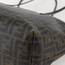 FENDI Zucca Canvas Tote Bag PVC Black Brown Auth 160216-15