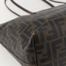 FENDI Zucca Canvas Tote Bag PVC Black Brown Auth 160216-16