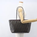FENDI Zucca Canvas Tote Bag PVC Black Brown Auth 160216-22