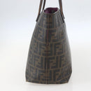 FENDI Zucca Canvas Tote Bag PVC Black Brown Auth 160216-4