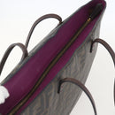 FENDI Zucca Canvas Tote Bag PVC Black Brown Auth 160216-6