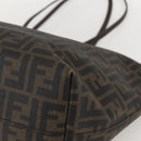 FENDI Zucca Canvas Tote Bag PVC Black Brown Auth 160217-15
