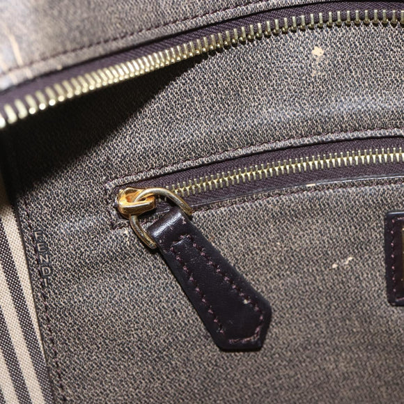 FENDI Zucca Canvas Tote Bag PVC Black Brown Auth 160217