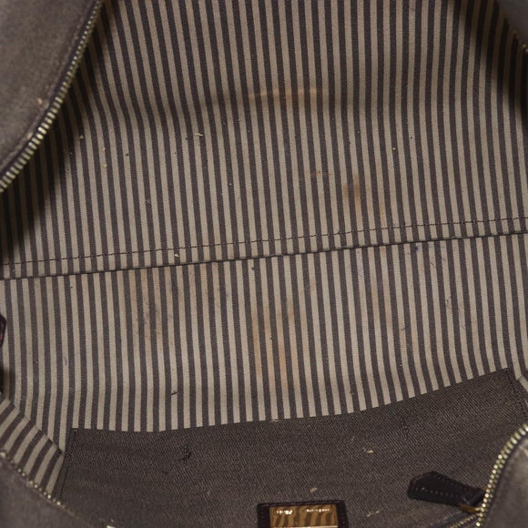 FENDI Zucca Canvas Tote Bag PVC Black Brown Auth 160217