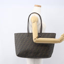 FENDI Zucca Canvas Tote Bag PVC Black Brown Auth 160217-22