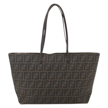FENDI Zucca Canvas Tote Bag PVC Black Brown Auth 160217 - 0