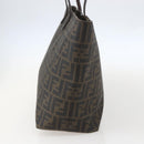 FENDI Zucca Canvas Tote Bag PVC Black Brown Auth 160217-4