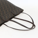 FENDI Zucca Canvas Tote Bag PVC Black Brown Auth 160217-7
