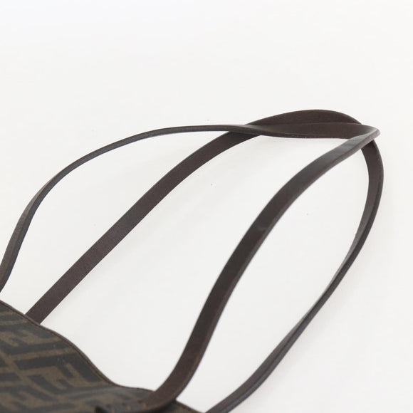 FENDI Zucca Canvas Tote Bag PVC Black Brown Auth 160217