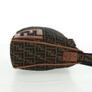 FENDI Zucca Canvas Shoulder Bag Brown Black Auth 160218-5