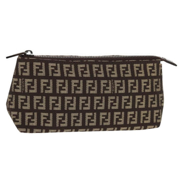 FENDI Zucchino Canvas Pouch Brown Auth 160221V