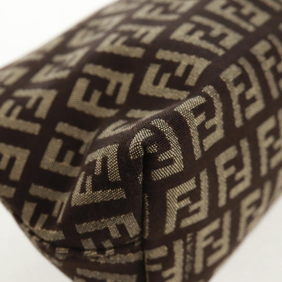 FENDI Zucchino Canvas Pouch Brown Auth 160221V