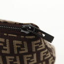 FENDI Zucchino Canvas Pouch Brown Auth 160221V-9