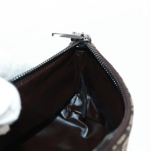 FENDI Zucchino Canvas Pouch Brown Auth 160221V