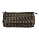FENDI Zucchino Canvas Pouch Brown Auth 160221V-13