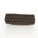 FENDI Zucchino Canvas Pouch Brown Auth 160221V-6