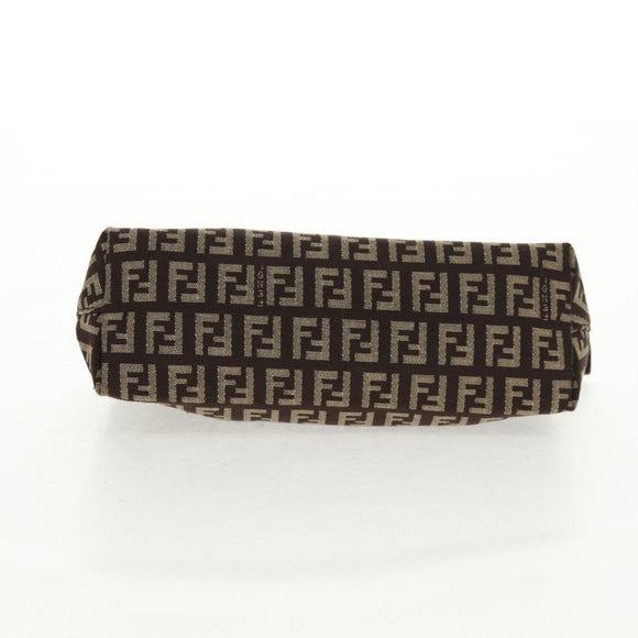 FENDI Zucchino Canvas Pouch Brown Auth 160221V