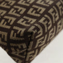 FENDI Zucchino Canvas Pouch Brown Auth 160221V-7