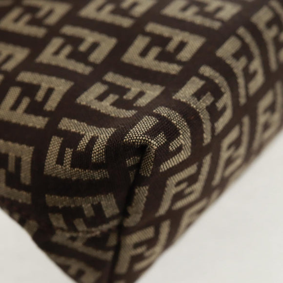 FENDI Zucchino Canvas Pouch Brown Auth 160221V