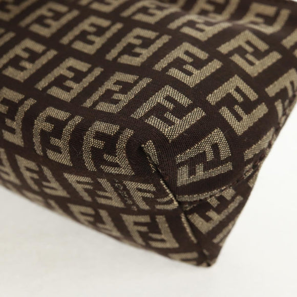 FENDI Zucchino Canvas Pouch Brown Auth 160221V