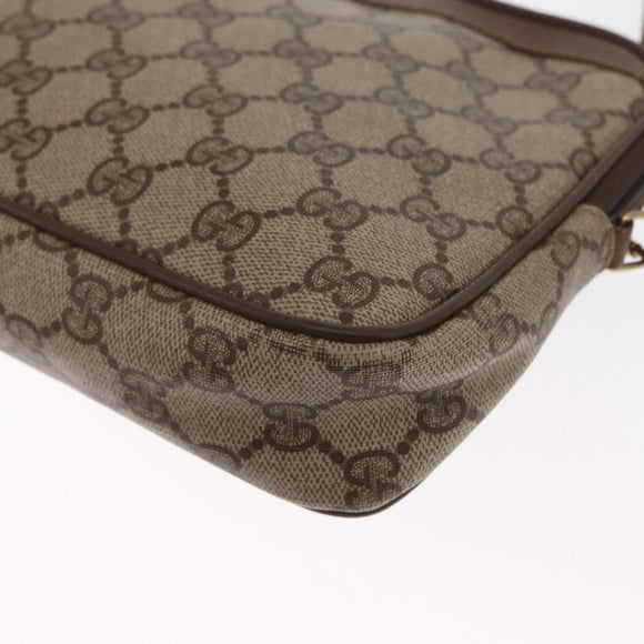 GUCCI GG Supreme Shoulder Bag PVC Beige Gold 97 02 068 Auth 160230