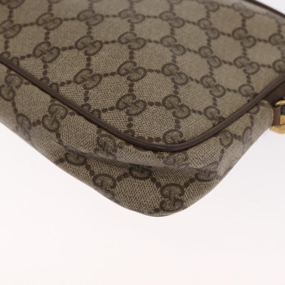 GUCCI GG Supreme Shoulder Bag PVC Beige Gold 97 02 068 Auth 160230