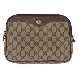 GUCCI GG Supreme Shoulder Bag PVC Beige Gold 97 02 068 Auth 160230 - 0