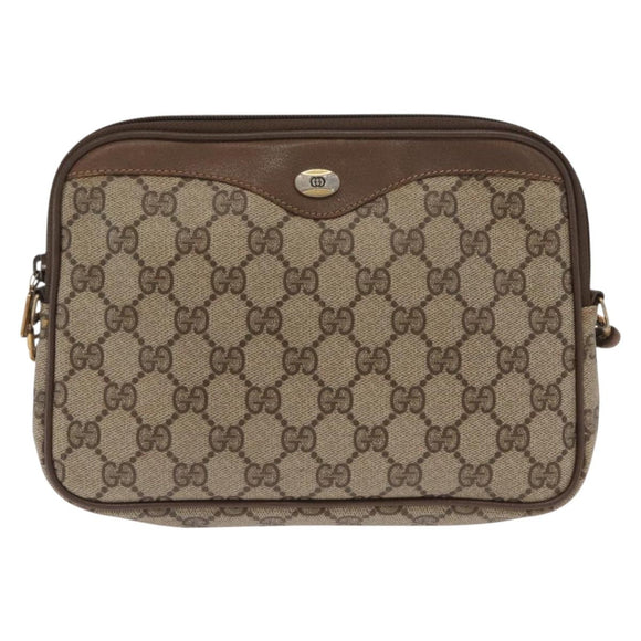 GUCCI GG Supreme Shoulder Bag PVC Beige Gold 97 02 068 Auth 160230