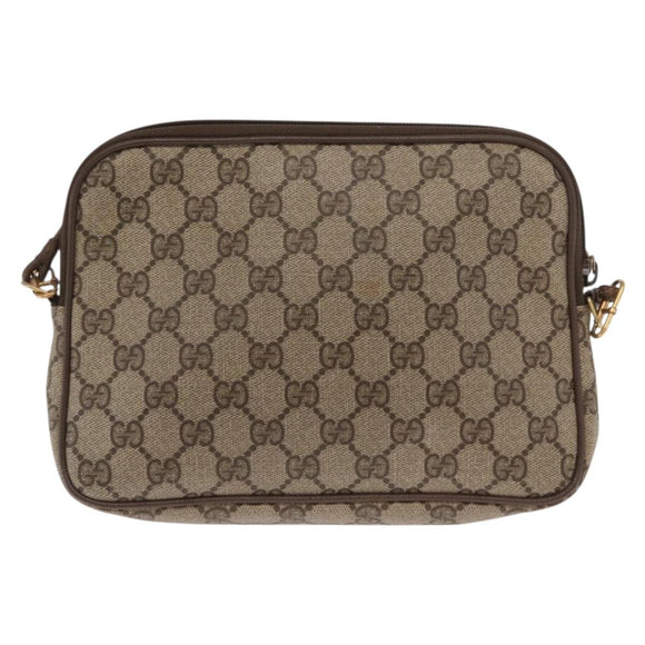 GUCCI GG Supreme Shoulder Bag PVC Beige Gold 97 02 068 Auth 160230