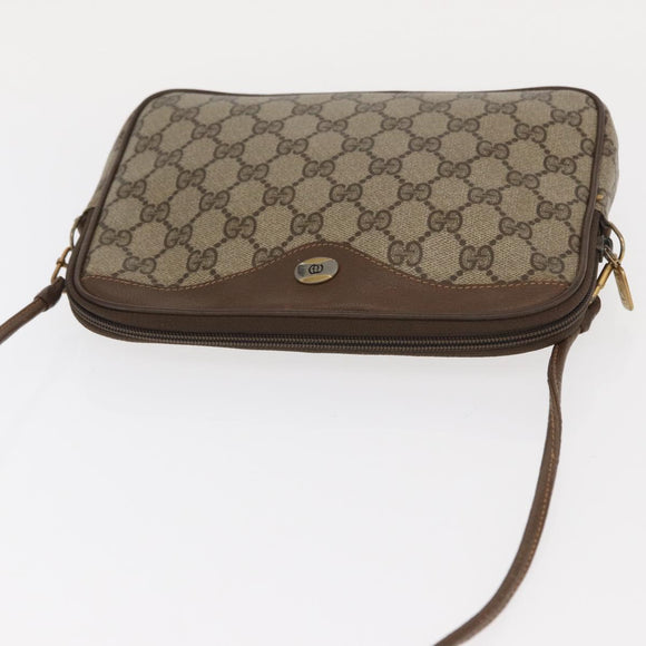 GUCCI GG Supreme Shoulder Bag PVC Beige Gold 97 02 068 Auth 160230